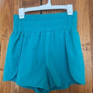 Chic High Waist Teal Women's Shorts